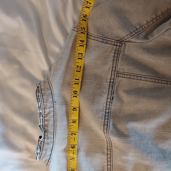 OSO Causuals Women's Jacket Grey Denim Ruffled Fitted Y2K 90's Size 8 - Picture 12 of 16